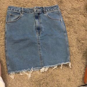 frayed jean skirt